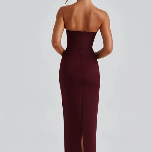 Load image into Gallery viewer, Scarf Collar Strapless Sexy Maxi Dress For Women Fashion Off-shoulder Backless Bodycon Club Party Long Dress Elegant
