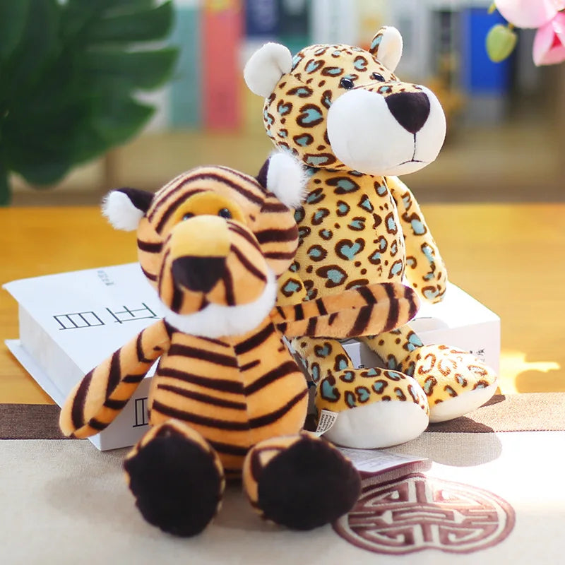 Simulation Forest Animals Plush Toys Stuffed Jungle Series Tiger Lion Monkey Raccoon Giraffe Elephant Dolls for Kids Gifts