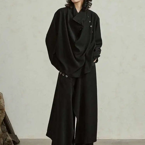 Load image into Gallery viewer, Big Size T-shirt Wide Leg Pants Two Piece Suit New Turtleneck Long Sleeve Women Fashion Tide Spring Autumn 2025 1DH4984

