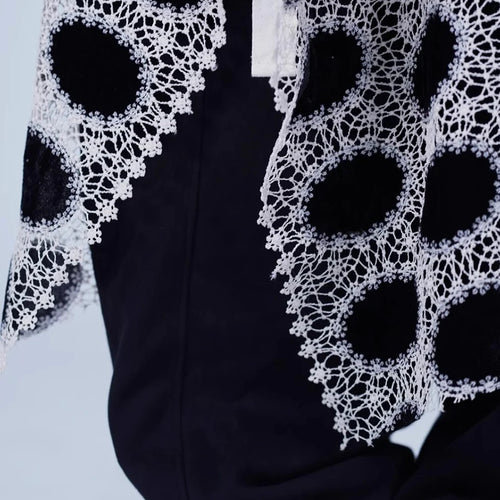 Load image into Gallery viewer, Hit Color Hollow Out Spliced Lace Up Fashion Fart Curtains for Women High Waist Irregular Fart Curtain Female New
