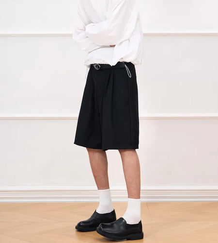 Men's Suit Shorts New Summer Silhouette Trendy Solid Color Simple Stylish Korean Style Male Straight Leg Bottoms 9W2032