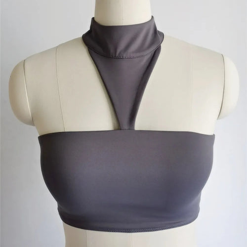 Load image into Gallery viewer, Pad Nylon High End Halter Sports Bra Sports Top Push Up Gym Crop Top Fitness Underwear Running Yoga Bra Active Wear
