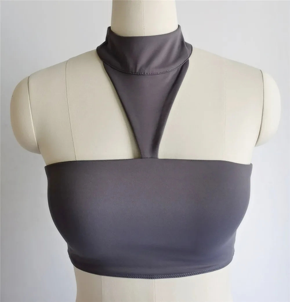 Pad Nylon High End Halter Sports Bra Sports Top Push Up Gym Crop Top Fitness Underwear Running Yoga Bra Active Wear