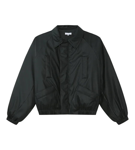 Korean Style Men's Padded Jackets Lapel PU Leather Multi-pocket Solid Color Loose Thickened Casual Male Cotton Coats 9C8740