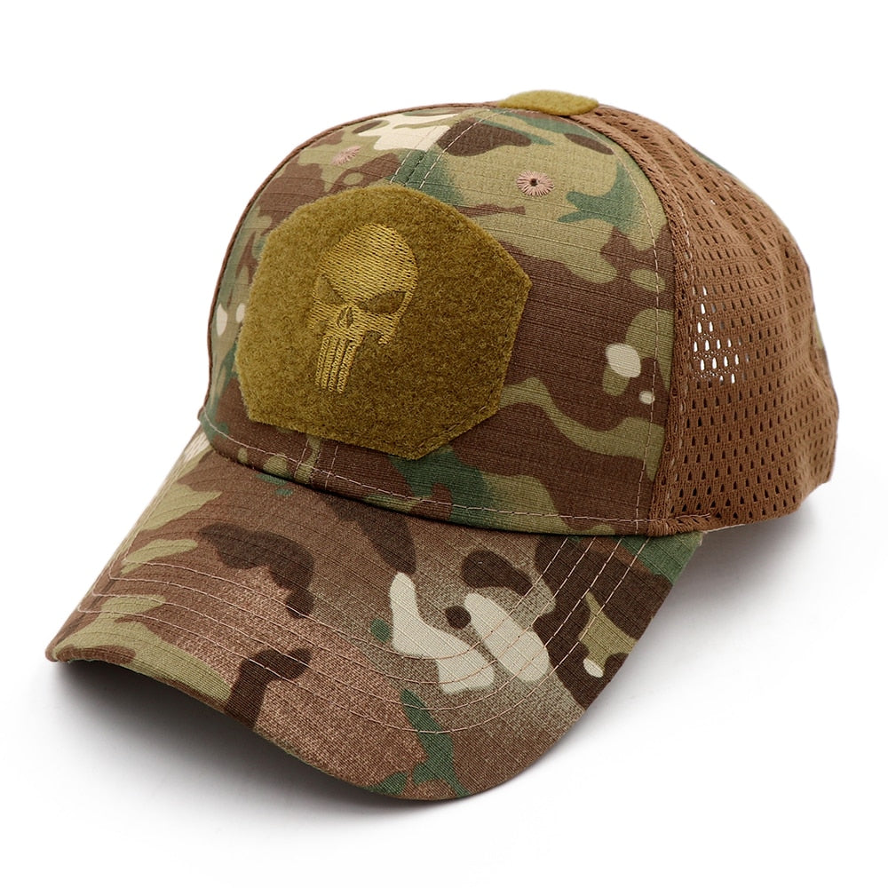 Camo Punisher Baseball Cap Fishing Caps Men Outdoor Camouflage Jungle Hat Airsoft Tactical Hiking Casquette Hats