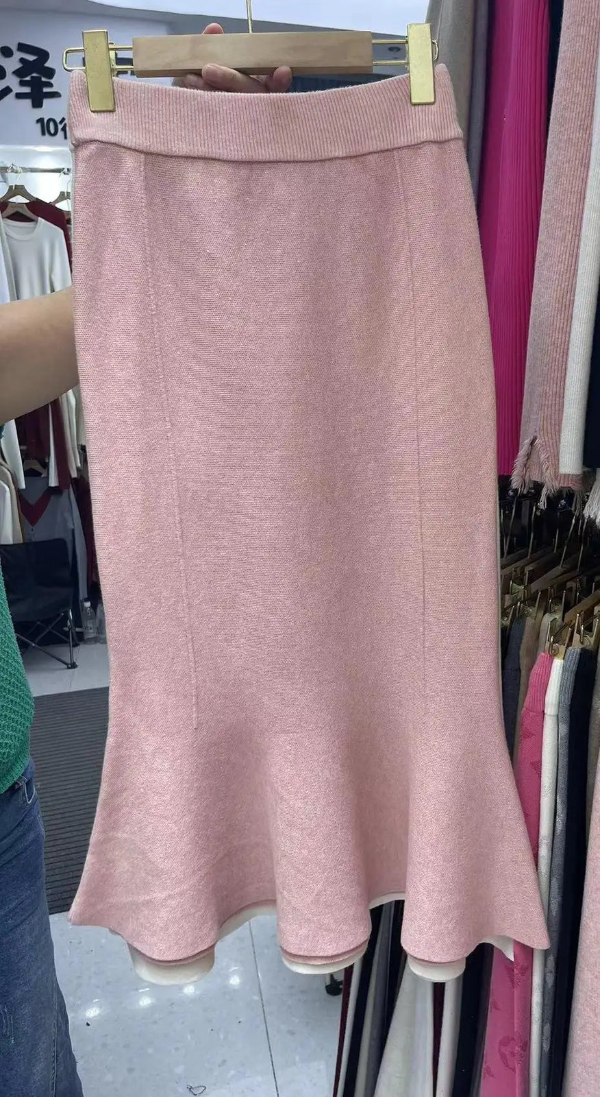 Vintage French Women's Solid Elegant Party Knitted Long Skirt Autumn Winter High Waist Vacation A-line Fishtail Skirt 2024 Trend