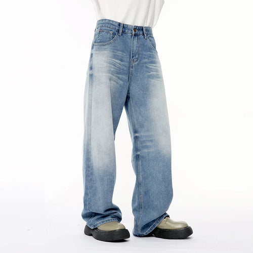 Load image into Gallery viewer, Fashion Men&#39;s Denim Pants Casual Worn-out Washing Wide Leg Jeans Vintage Loose Straight Male Trousers Summer 9C6395
