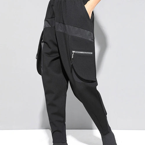 Load image into Gallery viewer, High Elastic Waist Black Zipper Split Long Harem Trousers New Loose Fit Pants Women Fashion Tide Spring Autumn 2025 1M645
