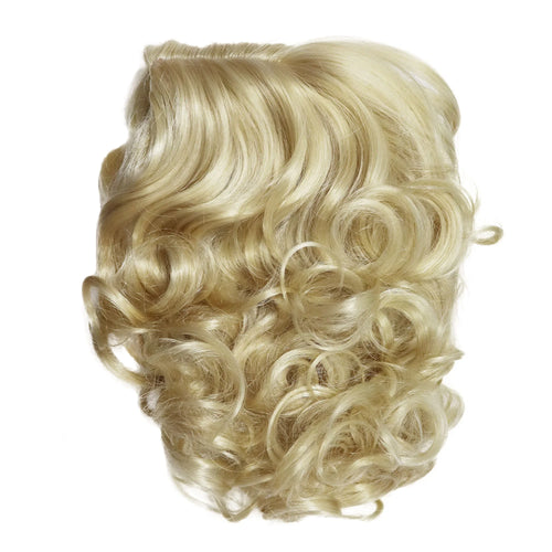 Load image into Gallery viewer, Synthetic Cosplay Wig Short Curly Hair Platinum Blonde Wigs for White Women Fluffy Curls Flip 60s Gatsby Hairstyle Wigs
