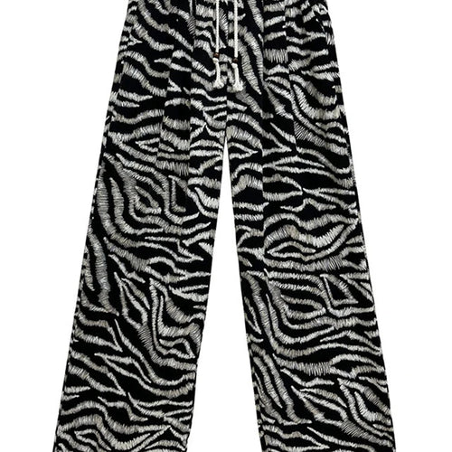 Load image into Gallery viewer, High Elastic Waist Black Zebra Stripes Long Wide Leg Pants New Trousers Women Fashion Tide Spring Autumn 2025 1DJ1535
