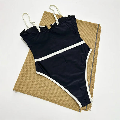 Load image into Gallery viewer, Sexy Patchwork Underwired Women Swimwear One Piece Swimsuit Female Monokini High Waist Bathing Suit
