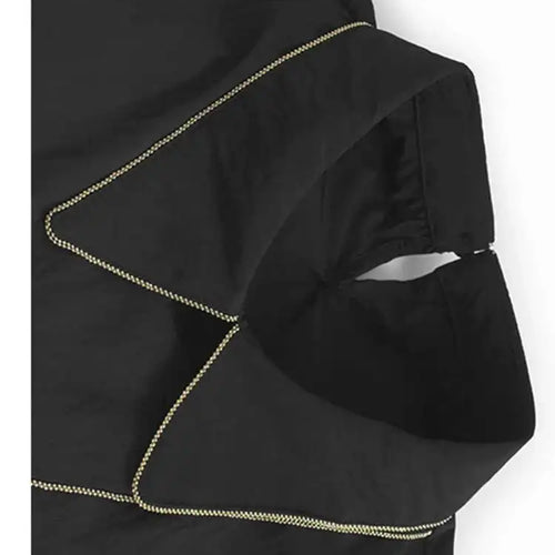 Load image into Gallery viewer, Women Black Color-block Irreuglar Pleat Big Size Shirt Dress New Lapel Long Sleeve Fashion Tide Spring Autumn 2025 1DH9804
