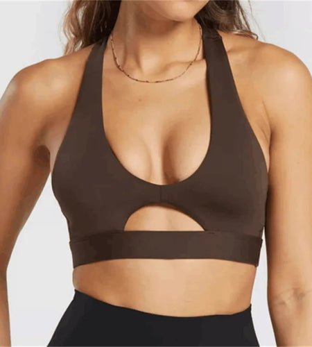 High Support Sport Bra For Women Gym Brassiere Hollow Out Fitness Seamless Push Up Yoga Bra Padded Workout Top Active Wear