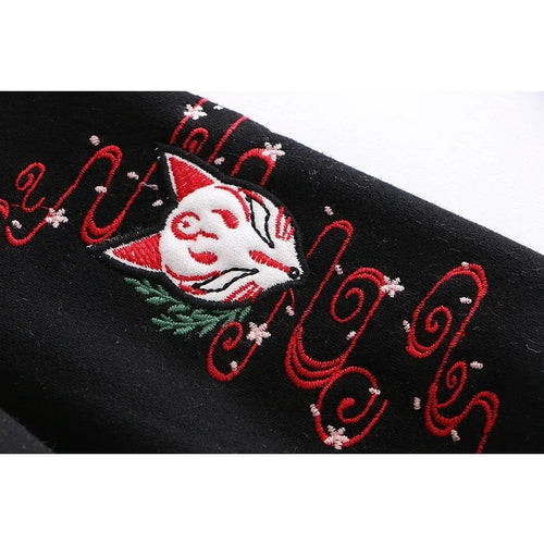 Load image into Gallery viewer, Women Hoodies Fleece Thick Cute Fox Embroidery Winter Autumn  Pullovers Jumpers Japanese Hooded
