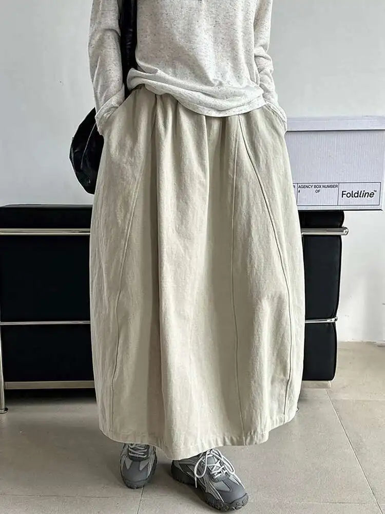 High Elastic Waist White Brief Elegant Pocket Bud Half-body Skirt Women Fashion Tide New Spring Autumn 2025 1DH9979