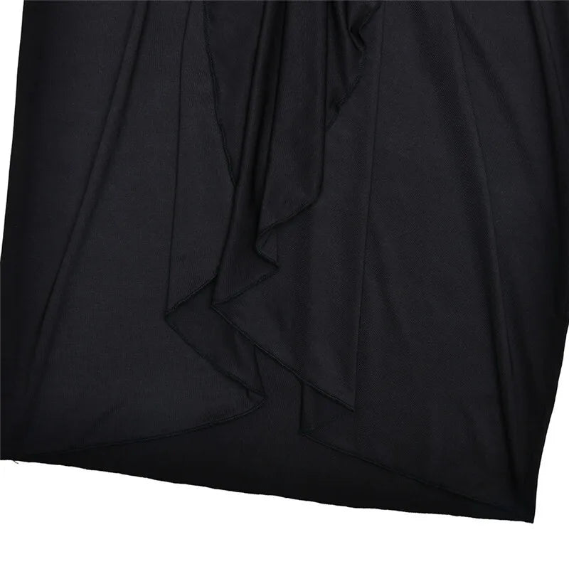 Turtleneck Thigh High Split Sexy Maxi Dress For Women Fashion Long Sleeve Draped Bandage Bodycon Club Long Dress