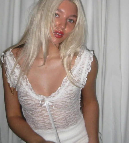 Sexy Sleeveless Lace Print Tie Up Women Top Slim Backless Tight Female Tank Top Fashionable Street Clothing Summer 2024