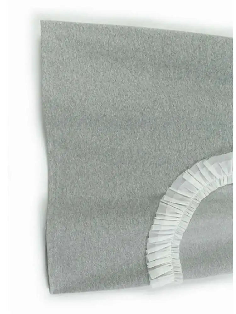 Women Gray Mesh Ruffles Big Size Mini T-shirt Dress New Round Neck Short Sleeve Fashion Tide Spring Summer 2025 1DH9812