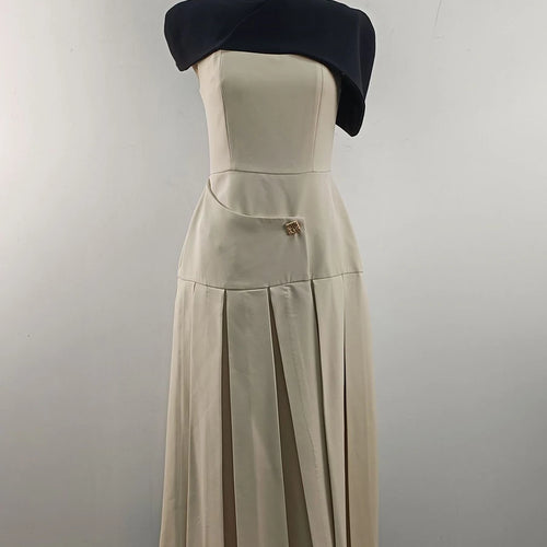 Load image into Gallery viewer, Hit Color Elegant Removable Dress For Women Square Collar Sleeveless High Waist Slimming Dress Female Fashion New
