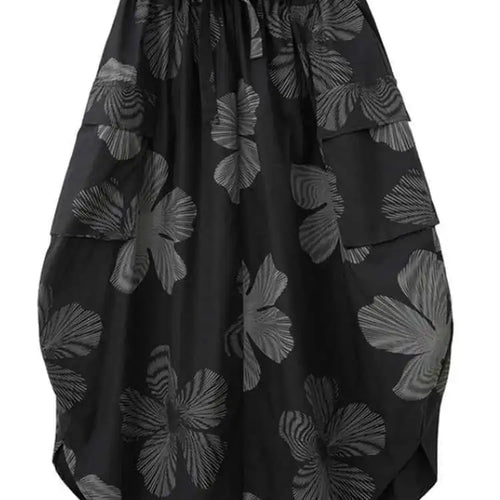 Load image into Gallery viewer, High Elastic Waist Black Pattern Printed Shaped Elegant Half-body Skirt Women Fashion Tide New Spring Autumn 2025 1DH4958
