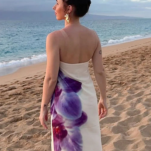 Load image into Gallery viewer, Floral Print Strapless Sexy Maxi Dress For Women Gown Off-shoulder Backless Sleeveless Elegant Long Dress Fashion
