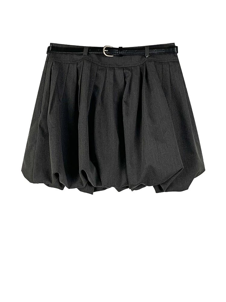 High Elastic Waist White Pleated Elegant Mini Bud Half-body Skirt Women Fashion Tide New Spring Summer 2025 1DJ1491