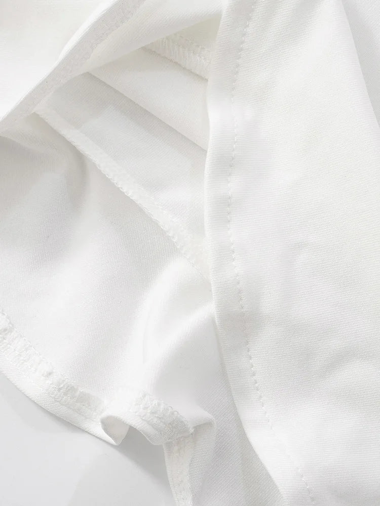 Hollow Out Deep V Neck Sexy Mini Dress Women Summer New Metal Shell Sleeveless Backless Ruffle Club Party Dress 2025