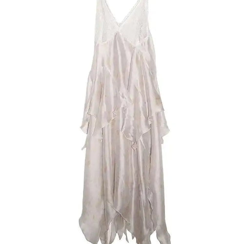 Load image into Gallery viewer, Women Lace Perspective Irregular Elegant Long Party Dress New V-Neck Sleeveless Fashion Tide Spring Summer 2025 1DH7527
