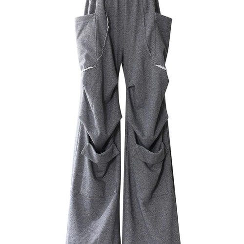 Load image into Gallery viewer, Gray Sweatshirt Color-block Long Pants Two Piece Suit New Hooded Long Sleeve Women Fashion Tide Spring Autumn 2025 7AB8037
