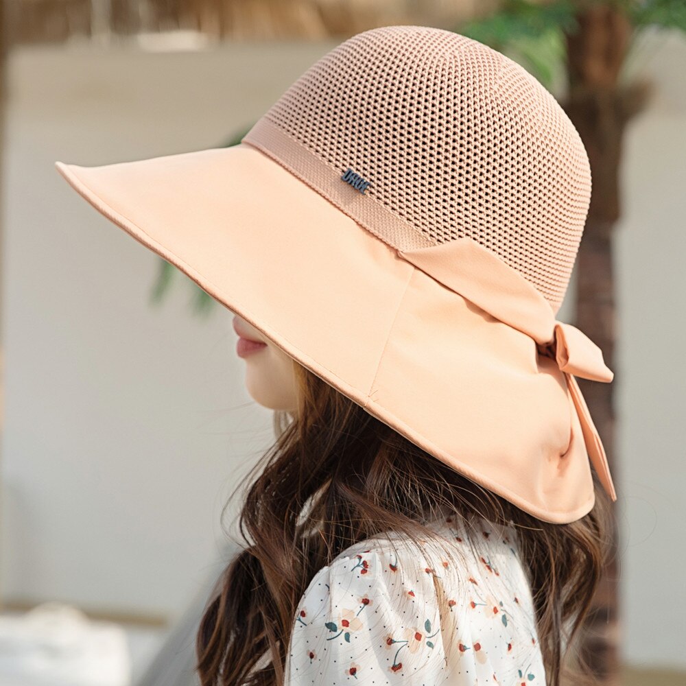 Summer Hats For Women Fashion Hollow Straw Hat  Bow Design Sun Hat Travel Beach Sun Cap