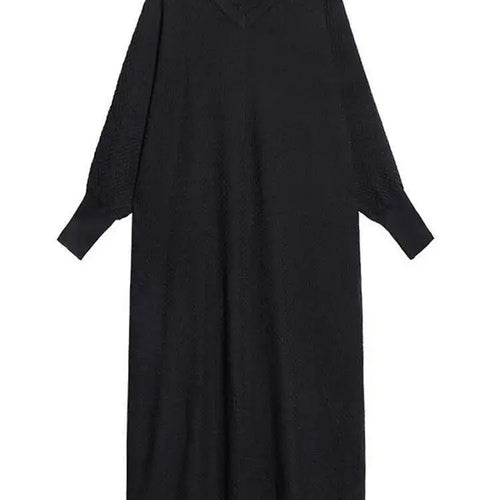 Load image into Gallery viewer, Women Purple Knitting Big Size Casual Long Sweater Dress New V-Neck Long Sleeve Fashion Tide Spring Autumn 2025 1DH7780
