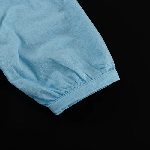 Load image into Gallery viewer, Short Puff Sleeve Maxi Dress For Women Fashion Autumn New Blue V Neck Loose Basic Casual Long Dress Elegant Gown
