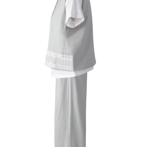 Load image into Gallery viewer, Big Size Lace Vest T-shirt Pants 3 Piece Suit New Round Neck Short Sleeve Women Fashion Tide Spring Autumn 2025 CPG3069
