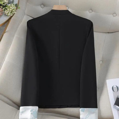 Load image into Gallery viewer, Vintage Fashion Temperament Elegant Patchwork Long Sleeve Jacket Women Festival Slim Cardigan Blazer Coat Clothing Spring Autumn
