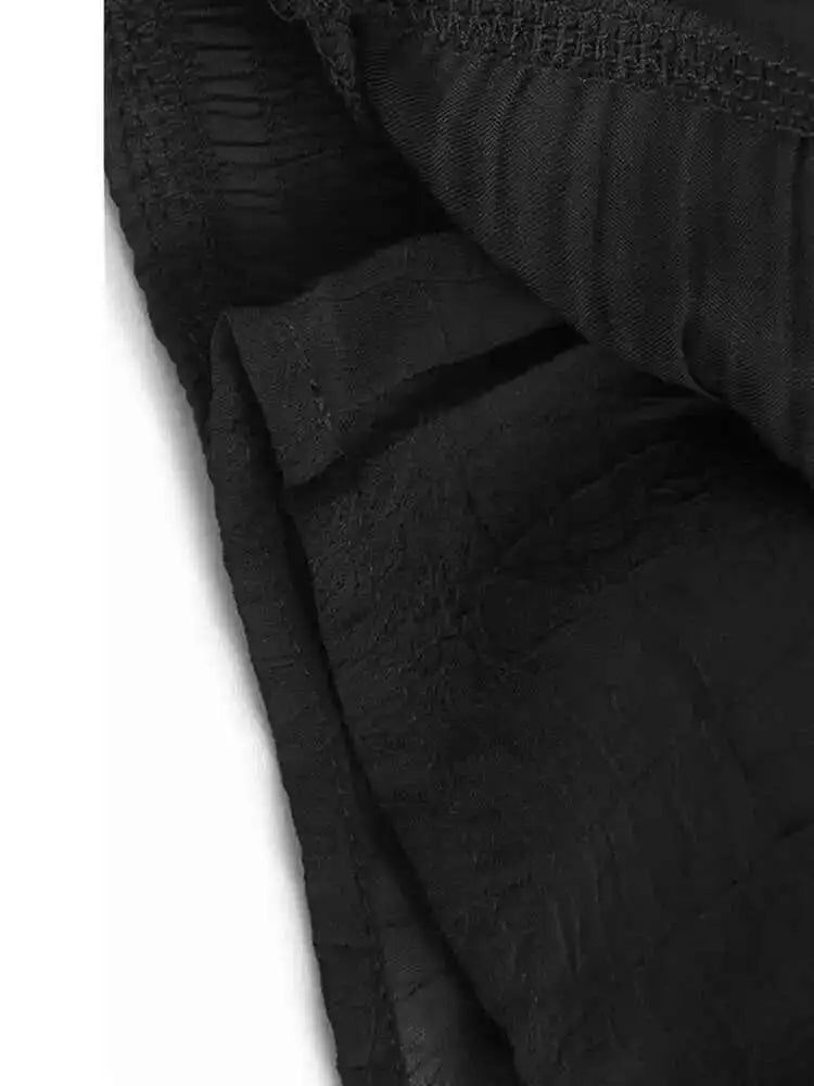 High Elastic Waist Black Pleated Long Wide Leg Casual Pants New Trousers Women Fashion Tide Spring Autumn 2025 1DH7021