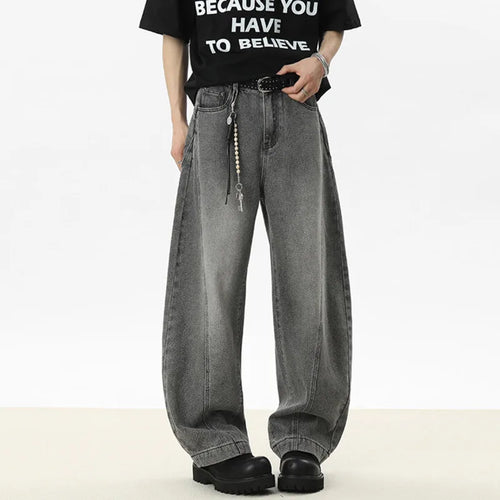 Load image into Gallery viewer, Male Jeans Starry Sky Pattern Splicing Solid Color New Korean Causal Trendy Straight Leg Men's Loose Bottom Tide 9W1252
