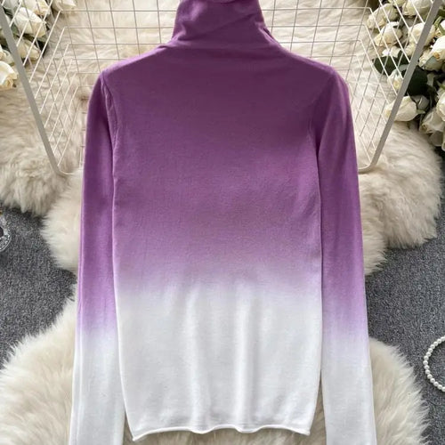 Load image into Gallery viewer, Women Vintage Elegant Long Sleeved Gradual Knitted Sweater Female Autumn New Turtleneck Slim Pullover Tops Fashion Versatile Y2k
