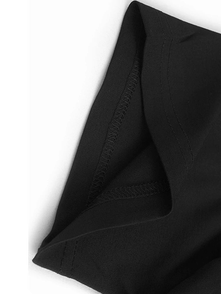 Women Black Three-dimensional Flower Big Size Midi Dress New Round Neck Short Sleeve Fashion Spring Summer 2025 1DJ1191