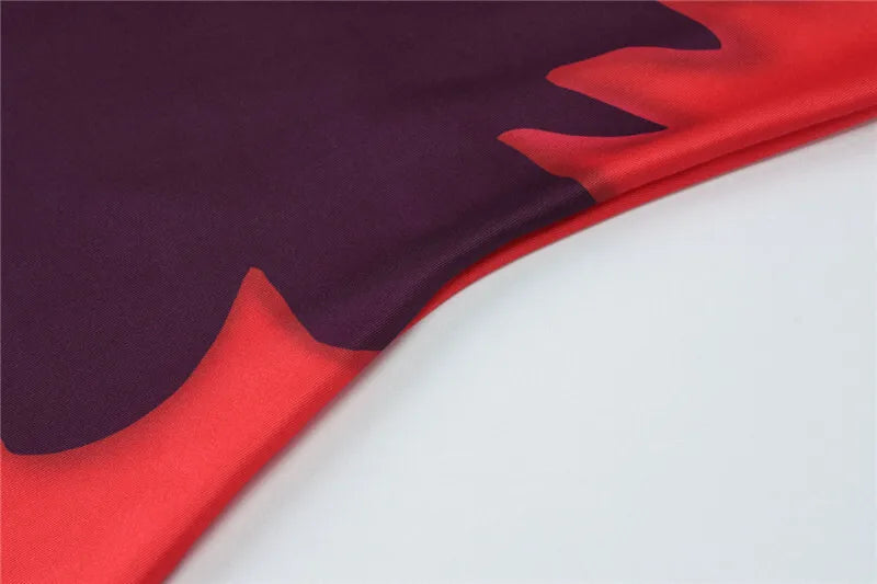 Halter Deep V Neck Printed Maxi Dress For Women Gown Red Off-shoulder Sleeveless Backless Fashion Bodycon Long Dress