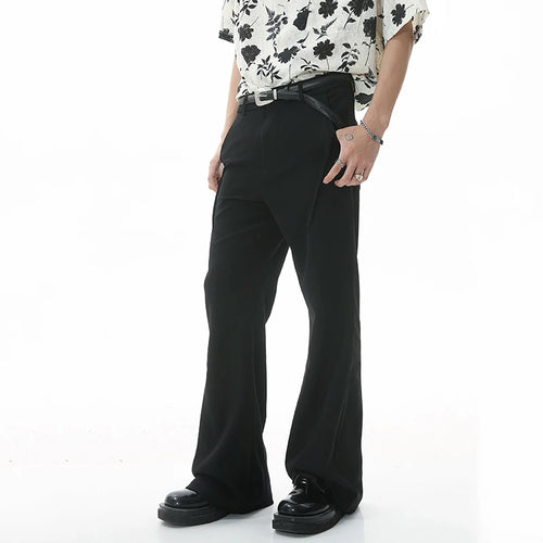 Load image into Gallery viewer, Casual Men's Bottoms Light Flare Suit Panst Solid Color Retro High Waist Loose Wide Leg Male Trousers Summer New 9W1990
