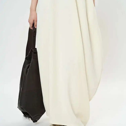 Load image into Gallery viewer, Women Black Brief Irregular Shaped Pocket Long Elegant Dress New V-Neck Sleeveless Fashion Tide Spring Autumn 2025 1DH9419
