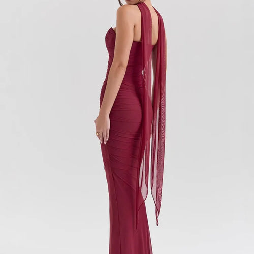 Load image into Gallery viewer, Sexy Two Pieces Sets For Women Strapless Off-shoulder Sleeveless Tops And Elegant High Waist Long Skirt Two Pieces Sets
