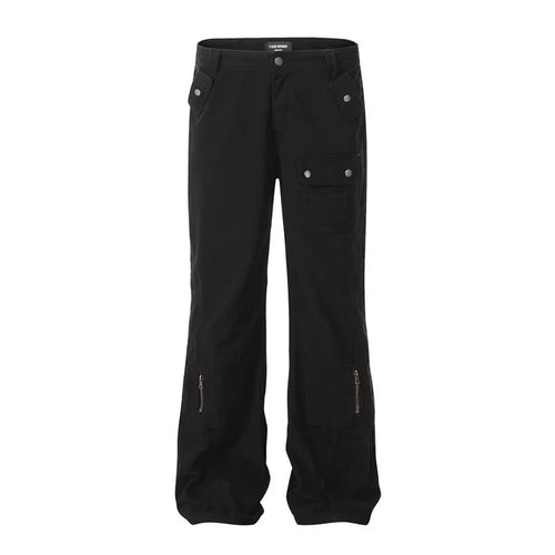 Load image into Gallery viewer, Men's Cargo Pants New American High Street Zipper Design Straight Wide Leg Solid Color Simple Male Trousers 2025 9W1954
