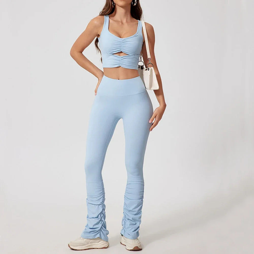 Yoga Sports Bras for Women Slim Fit Square Neck Hollow Out Padded Casual Workout Tank Fitness Crop Top