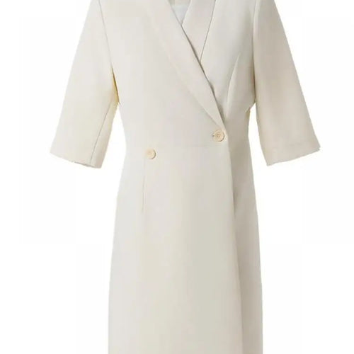 Load image into Gallery viewer, Summer Korean Solid Elegant Slim Short Sleeve Workwear Blazer Dresses Women Double-breasted Versatile Professional Dress Fashion
