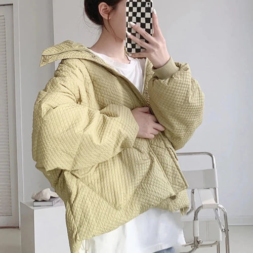 Load image into Gallery viewer, Winter Jacket Women Parkas New Snowsuit Fashion Long Sleeve Beige Coats Loose Korean Female Stand Collar Bread Clothes
