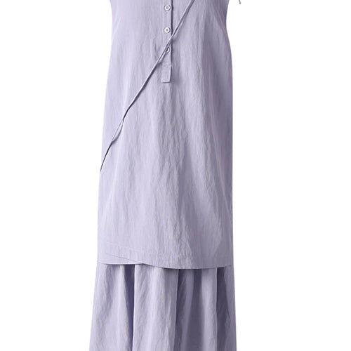 Load image into Gallery viewer, Women Light Purple Irregular Spliced Big Size Vest Dress New Round Neck Sleeveless Fashion Tide Spring Summer 2025 CPG3083
