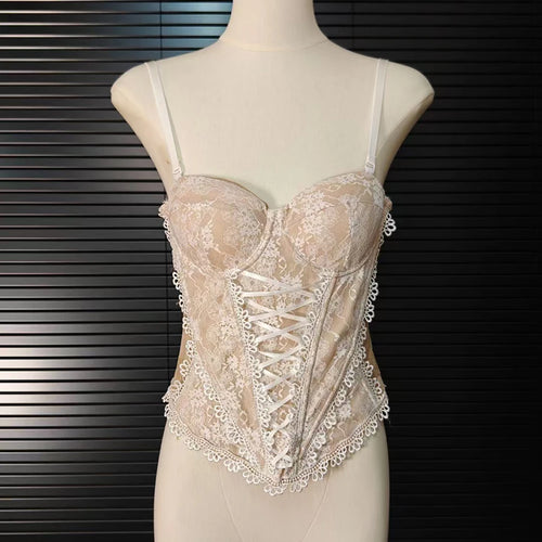 Load image into Gallery viewer, Solid Spliced Lace Up Slimming Vests For Women Square Neck Sleeveless Tinic Temperament Vest Female Fashion Style
