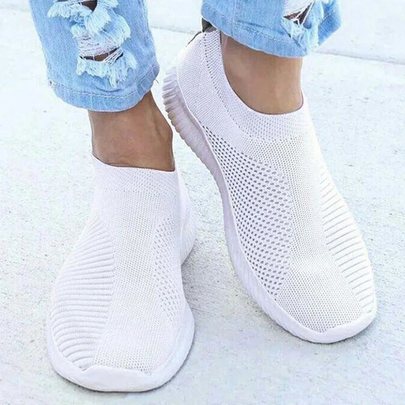 Women's Sneaker Slip On Women Sneakers Breather White Shoes Women Casual Sneaker Sports Shoes Comfortable Vulcanize Shoes Female