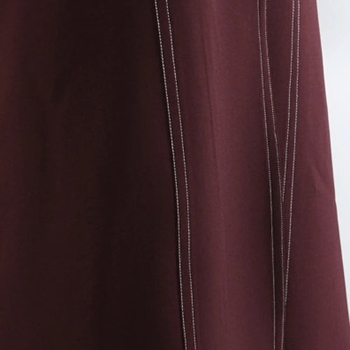 Load image into Gallery viewer, Women Wine Red Topstitched Big Size Long Blazer New Lapel Long Sleeve Jacket Fashion Tide Spring Autumn 2025 1DJ1287
